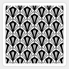 black and white art deco style pattern