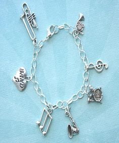 band player charm bracelet - Jillicious charms and accessories - 1 Adjustable Novelty Charm Bracelet, Metal Dangle Charm Bracelet For Gifts, Themed Adjustable Jewelry With Dangling Charms, Adjustable Themed Jewelry With Dangling Charms, Novelty Silver Hypoallergenic Bracelets, Silver Novelty Jewelry With Lobster Clasp, Novelty Silver Charm Bracelet Gift, Silver Novelty Charm Bracelet As A Gift, Silver Novelty Charm Bracelet Gift