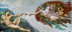 the creation of adam and eve painted by raphael del pio