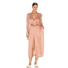 New ! Size S 57% Viscose, 43% Rayon Hand Wash Cold Open Front With Wrap Tie Closure Side Seam Pockets Satin Fabric Item Not Sold As A Set #439 Weekend Stories Long Robe Praline Tan Satin Kimono Lounge Wear S Nwt $258 Satin Kimono, Sleepwear Robe, Satin Fabric, Front Open, Women's Intimates, Lounge Wear, Hand Wash, Lounge, Satin