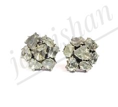 Brand- Jai Kishan Jewellers Item- 925 Sterling Silver Polki Diamond Stud Earring Diamond- Polki Diamond Gross weight- 5.38gm Earring color- Black Type- Earring Manufacturing- India Information We are Happy To Help You. We are manufacturing all kinds of jewelry. If you have any queries please contact us. Silver Fusion Jewelry With Single Cut Diamonds, Formal Silver Cluster Earrings With Single Cut Diamonds, Silver Earrings With Single Cut Diamonds For Party, Silver Diamond Cluster Earrings As Gift, Silver Gemstone Earrings For Celebration, Silver Cluster Earrings For Celebration, Silver Oxidized Finish Bridal Earrings, Silver Diamond Bridal Earrings With Gemstones, Silver Bridal Earrings With Oxidized Finish