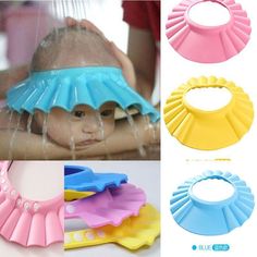 the baby shower head is being held up in different colors