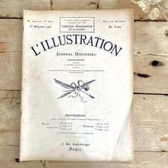 (L'Illustration) is a French French weekly news newspaper published from 1843 to 1944. In 1906, the world's first illustrated French weekly was born. L'Illustration tells the history of the world at a critical moment every week. #antique #newspaper #file #books #France #paper #magazine