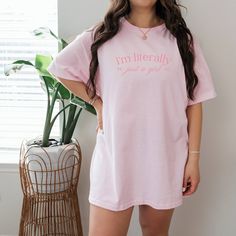 express your girlhood with our 'i'm literally just a girl' t-shirt. elevate your wardrobe with this coquette top, seamlessly blending chicness with a touch of humor. adding this charming pink bow tee to your ensemble infuses a playful and feminine aesthetic. step into nostalgia with this y2k and 2000s-inspired baby tee that captures the essence of the era- shop now! 🫧 SIZING * Unisex adult shirt, classic fit (Gildan 5000) * Available sizes: S -5XL (unisex size) * Refer to the size chart in the photos for details 🫧 MATERIALS * 100% Cotton 🫧 CARE * Machine wash cold, inside-out, gentle cycle with mild detergent and like colors * Tumble dry on a low cycle or hang to dry for best results 🫧 Print Method * DTG (direct-to-garment) printing 🫧 FAQ * What size should I order? The shirts run tru Pink Slogan T-shirt For Loungewear, Spring Y2k Relaxed Fit T-shirt, Y2k Style Relaxed Fit T-shirt For Spring, Pre-shrunk Y2k Tops For Spring, Spring Y2k Style Relaxed Fit T-shirt, Y2k Pre-shrunk T-shirt For Spring, Pink Y2k Style Relaxed Fit T-shirt, Pink Relaxed Fit T-shirt Y2k Style, Pink Relaxed Fit Y2k T-shirt