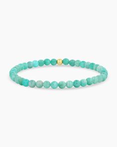 Elevate your everyday stack with the Carter Gemstone Bracelet. Featuring genuine blue amazonite, this gemstone bracelet adds a subtle pop of color to your look. We love wearing ours solo or styling it with a dainty link bracelet. Carter Gemstone Bracelet in 18k Gold/Blue Amazonite, Women's by gorjana Amazonite Gemstone Beads Bracelet For Everyday, Everyday Turquoise Gemstone Bracelets, Turquoise Amazonite Beaded Bracelets, Amazonite Beaded Bracelets For Everyday, Turquoise Amazonite Gemstone Beaded Bracelets, Minimalist Everyday Amazonite Jewelry, Everyday Minimalist Amazonite Jewelry, Natural Stones Amazonite Beaded Bracelets, Everyday Amazonite Gemstone Beads Bracelet