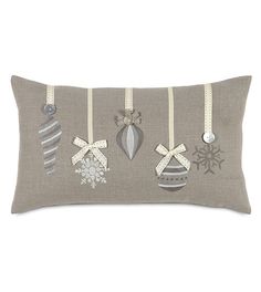 a decorative pillow with ornaments on it