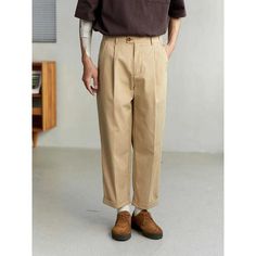 925860210-1 Khaki Dress Pants For Spring, Solid Color Relaxed Fit Dress Pants With Pockets, Spring Khaki Dress Pants, Casual Khaki High-waisted Chinos, Khaki Wide-leg Pants With Welt Pockets, Casual High-waisted Khaki Chinos, Khaki Wide Leg Pants With Welt Pockets, Casual High-waisted Khaki Pants, Khaki Chinos For Workwear