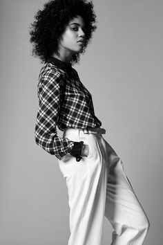 #Sisley #Sisleyfashion #SS2017 #woman #collection #fashion #trend #checks #black #white #pants #shirt