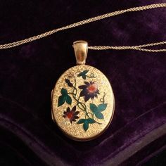 Victorian Gold and Enamel Passion Flower Locket | Erica Weiner Passion Flowers, The Language Of Flowers, Victorian Locket, Victorian Aesthetic, Secret Language, The Victorian Era, Memory Locket, Jewellery Marketing, Vintage Lockets