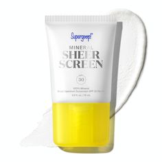 PRICES MAY VARY. MULTITASKING SUNSCREEN - Supergoop! Mineral Sheerscreen is a sheer skin protector that delivers broad spectrum SPF 30 protection while helping to prep skin for makeup and filter blue light. 100% MINERAL - Contrary to popular belief, not all mineral sunscreen is thick, white and pasty. Our non-nano zinc oxide formula instantly blends to a natural, smooth finish that wears well alone or as a primer under makeup. NON-GREASY - A well-made mineral SPF shouldn’t make your skin feel gr