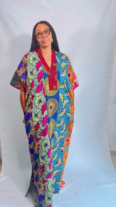 Ankara Cotton Kaftan maxi dress. It can be styled in different ways, you can dress it up with high heels or dress down with flats/sneakers. Other prints are also available, kindly start a conversation to ask for more information and pics.Contact us for custom looks and more style options. Sizing 🌺 Your height or desired kaftan length is needed. It is a free size but we still require your US/UK size and the length , and it can be adjusted/custom made depending on your height. (please indicate your size and height when you order).🌺 It is easy to wear, comfortable, and very stylish. Please do the following before completing your order;✅ Write your phone number to make shipping easier .✅ Include your height and measurements and other needed information. Please send us a message for further d Spring Batik Print Maxi Length Kaftan, Spring Batik Print Maxi-length Kaftan, Multicolor Cotton V-neck Maxi Dress, Red V-neck Kaftan With Vibrant Print, Vibrant Printed V-neck Maxi Dress, Vibrant V-neck Printed Maxi Dress, Vibrant Red V-neck Maxi Dress, Free Size Batik Print Maxi Dress, Red Printed Cotton Maxi Dress