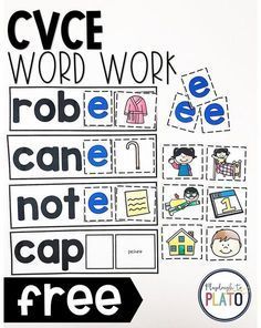 cvce word work for children to use in their homeschool or classroom activities