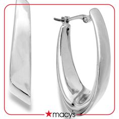 in stock Modern Macy's Jewelry With Polished Finish, Macy's Hoop Earrings For Formal Occasions, Macy's Hoop Jewelry For Formal Occasions, Macy's Formal Hoop Jewelry, Macy's Hallmarked Earrings, Modern Polished Earrings From Macy's, Macy's Modern Earrings With Polished Finish, White Gold Teardrop Hoop Earrings With Polished Finish, Oval Jewelry With Polished Finish For Evening