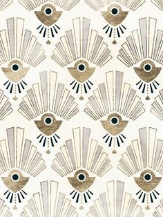 an art deco style wallpaper with fan shapes