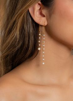 Pearl Drops of Grace Earrings Affordable Elegant Dangle Linear Earrings, Luxury Linear Pearl Charm Earrings For Formal Occasions, Affordable Elegant Linear Wedding Earrings, Luxury Teardrop Linear Earrings For Evening, Luxury Drop Linear Earrings For Formal Occasions, Hoco Jewelry, Bride Earrings Pearl, String Earrings, Long Bridal Earrings