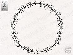 a circular frame with flowers and leaves on it, in the middle of a white background