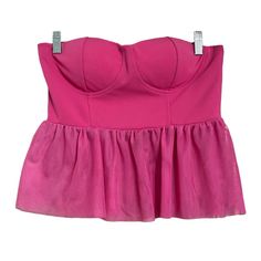 Super Cute Barbie Pink Top Or Bikini Top. Size Medium With No Visible Flaws Stains Or Holes. Simply Jules Strapless Pink Top Tulle Accent Sz M Nwt Summer Party Tube Top With Built-in Bra, Summer Club Tube Top With Built-in Bra, Flirty Summer Tube Top With Built-in Bra, Summer Crop Top With Built-in Bra And Underwire, Spring Party Seamless Tube Top, Stretch Flirty Tube Top For Beach, Flirty Stretch Tube Top For Beach, Flirty Tube Top For Summer Clubbing, Stretch Tube Top With Sweetheart Neckline For Summer