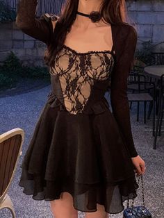 Black Chic Dress, Black Strap Dress, Party Mini Dresses, Top Prom Dresses, Lace Patchwork, Suspender Dress, Dresses 2024, Summer Black, Casual Skirt