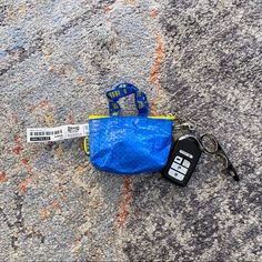 Ikea Tote Keychain The Perfect Size For Multiple Credit Cards Or Other Small Items Blue Bag With Interior Key Chain Holder For Gift, Ikea Bags, Coin Purse Keychain, Leopard Bag, Blue Tote Bag, Blue Tote, Reusable Bags, Mini Bags, Zipper Bags