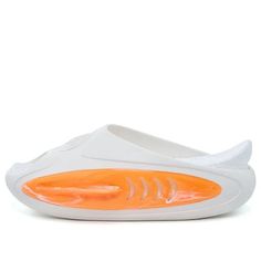 Rigorer Shark 2 Sandals 'White Orange' Z324160507-1 White Synthetic Slip-on Slippers, White Jelly Sandals With Round Toe For Vacation, White Round Toe Jelly Sandals For Vacation, Summer Slip-on Slides With Translucent Outsole, White Closed Toe Jelly Sandals For Summer, Comfortable White Slip-on Sandals, Casual White Slip-on Flip Flops, Non-slip White Flat Jelly Sandals, White Non-slip Flat Jelly Sandals