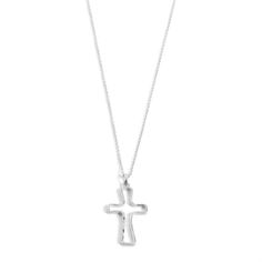 Silver Hollow Cross Necklace - Silver Filigree Necklaces, Trendy Necklace, Studded Necklace, Dangle Necklaces, Filigree Earrings, Back Jewelry, Trendy Necklaces, Coin Jewelry, Cute Necklace