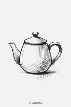 Easy Sketch Drawing, Teapot Easy Simple Drawings Pencil, Quick Sketches Easy Simple, Beginner Sketch Ideas Easy Simple, Daily Life Sketches, Easy Pencil Drawings For Beginners Sketches Simple, Simple Sketch Ideas For Beginners, Simple Object Drawing, Easy Object Drawing