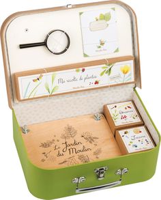 Speedy Monkey Moulin Roty Botanist Kit | Nordstrom Cardboard Suitcase, The Botanist, Steam Toys, Cute Suitcases, Flower Press, Outdoor Gifts, Green Cases, Botanical Collection, Play Tent