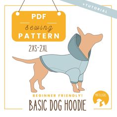 the basic sewing pattern for this dog hoodie is easy to sew and can be used