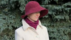 Wool tweed hat is a beautiful and comfortable fall or winter accessory. It looks so elegant! READY TO SHIP SIZES: M - 22 inches / 56-57 cm head circumference L - 22 inches / 58 - 59 cm head circumference. Yarn: 100% merino wool. Care: dry-clean or hand wash іn cold water (max. 86ºF / 30ºC). Do not wring or twist. Do not bleach. Do not tumble dry. Thank you for buing in our shop! Yana and Alexandra Classic Burgundy Hats For Fall, Wool Brimmed Cloche Hat For Winter, Winter Wool Brimmed Cloche Hat, Wool Brimmed Hat For Winter, Winter Crochet Hat With Short Brim, Burgundy Winter Fedora With Short Brim, Burgundy Short Brim Fedora For Winter, Winter Burgundy Short Brim Hat, Wool Brimmed Hats For Fall