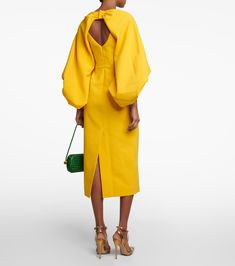 Garance midi dress in yellow - Roksanda | Mytheresa Spring Knits, Yellow Midi Dress, Belted Midi Dress, Silk Midi Dress, Red Midi Dress, Pink Midi Dress, Green Midi Dress, Silk Material, Blue Midi Dress