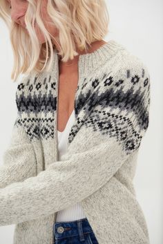 "Time-resistant, adapted for those who value functionality and classics. Sustainable norwegian wool jumper is the perfect solution for people who are always feeling cold. Light melange colour sweater comes in a regular fit, has a full front zip. Knitted cosy top features minimalist ornaments inspired by Scandinavian style. Handmade and designed in my Wool House studio, North Europe, Lithuania. +𝑨𝒅𝒅𝒊𝒕𝒊𝒐𝒏𝒂𝒍𝒍𝒚 𝑰 𝒂𝒎 𝒂𝒅𝒅𝒊𝒏𝒈 𝒍𝒊𝒏𝒆𝒏 𝒃𝒂𝒈 𝒇𝒐𝒓 𝒑𝒓𝒐𝒕𝒆𝒄𝒕𝒊𝒏𝒈 𝒕𝒉𝒊𝒔 ? Scandinavian Sweater With Fair Isle Pattern For Cold Weather, Scandinavian Style Fair Isle Sweater For Cold Weather, Scandinavian Style Sweater For Fall, Nordic Fair Isle Sweater For Cold Weather, Nordic Fair Isle Pattern Sweater For Cold Weather, Scandinavian Style Sweater With Fair Isle Pattern For Winter, Nordic Sweater For Fall Cold Weather, Nordic Sweater For Fall And Cold Weather, Winter Wool Outerwear With Fair Isle Pattern