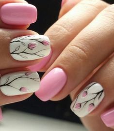 Tulip Nails, Bright Summer Nails Designs, Hot Nail Designs, Fingernail Designs, Special Nails, Floral Nail Designs, Flower Nail Designs