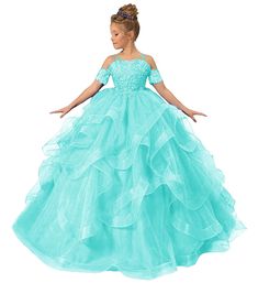 Princess Style Tiered Wedding Dress, Wedding Princess Dress With Tiered Shape, Wedding Princess Dress With Tiered Style, Wedding Princess Tiered Dress, Tiered Princess Dress For Wedding, Ruffled Ball Gown Princess Dress For Quinceanera, Quinceanera Princess Dress With Ruffles, Tiered Ruffle Dresses For Pageants, Princess Ball Gown With Ruffles For First Communion