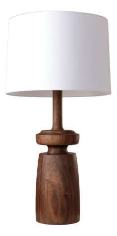 Lathe Turned Walnut Table Lamp by Michael Rozell | Chairish Turned Wood Table Lamp, Walnut Table, Wood Lathe, Woodturning, Floor Lamps, Lathe, Wood Turning, Lamp Design, Interior Lighting