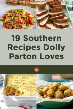 the top 10 southern recipes dollyy parito loves are featured in this postcard