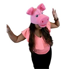 This Pig Hat will definitely make you stand out at your next Party, Hora Loca, Wedding, Corporate Event, Birthday, Quinceanera, or Halloween Party! It can be used as a wedding hats, top hats, photo booth props, or a party favor. Birthday Photobooth, Crazy Hat, Crazy Hats, Pig Party, Peppa Pig Birthday, Pig Birthday, Animal Hats, Top Hats, Hat Handmade