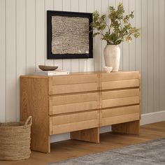 Monterey Oak Wood & Danish Cord 6 Drawer Double Dresser | Article Japandi Dresser, Danish Cord, Modern Dressers, Mid Century Modern Dresser, Good Hair, Double Dresser, Modern Dresser, Bedroom Dressers, Soft Close Drawers