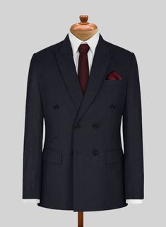 A modern fit for a luxurious and timeless wear, the blue merino wool jacket is the last word in expert tailoring with impeccable quality and exacting craftsmanship. Wear it with matching trousers, a white shirt and a patterned tie for a sophisticated work-ready look. 
 
 Look Includes  Blue Merino Wool Fabric  Double Breasted Jacket Style  Peak Lapel  Real Horn Royal Buttons  Single Vent  Three Cuff Buttons   
 You can change the look during customization if required. 
 
 Super 120's Wool, Linin Merino Wool Fabric, Master Tailor, The Last Word, Peak Lapel, Double Breasted Jacket, Wool Suit, Wool Fabric, Wool Jacket, Hat Sizes