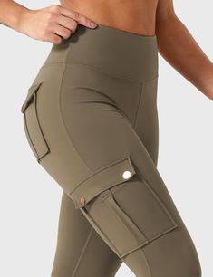 Our versatile Cargo Workout Leggings feature a high-waisted design for a flattering fit, complete with convenient cargo pockets. Constructed from moisture-wicking fabric, they provide excellent support for any workout while keeping you dry and comfortable. Elevate your activewear collection.   Feature    High waist support   Compression waistband   Pockets design   Anti-squat, non-see-through   Moisture-wicking, 4-way stretch   Butter-soft, skin-friendly    Fabric     75% Nylon + 25% Spandex Khaki Sports Bottoms With Cargo Pockets, Functional Compressive Activewear With Hip Pockets, Functional Yoga Pants With Hip Pockets, Casual Compression Yoga Pants With Pockets, Functional Yoga Pants With Hip Pockets For Sports, Athleisure Yoga Pants With Hip Pockets For Gym, Functional Activewear With Hip Pockets For Workout, Functional Yoga Activewear With Hip Pockets, Compressive Athleisure Activewear With Pockets