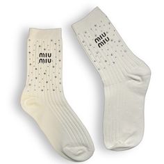 Mid-Ankle Athletic style socks. These socks are great quality , sporty and stylish. Good stretch, Miu logo Clear Rhinestone logo on one side only. (Outside the sock) Choose from 2 colors! Please from the following: Black or White Machine wash Best when air dry Wash socks inside out Hand washing recommend Cotton/Spandex UNISEX Women Size: 5-10 USA Men Size: 5-9 Med length ankle socks Hand wash or gentle cycle to maintain rhinestone Miu Miu Socks, Lisa Outfit, Style Socks, Pink Socks, Chanel Logo, Athletic Style, Athletic Socks, Womens Tights, Designer Socks