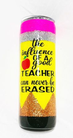 Pencil Teacher Glitter Tumbler Vinyl Chaos Design Co. Teacher Epoxy Tumbler, Quote Font, Family Decals, Short Quote, Monogram Tumbler, Fishing Decals, Teacher Tumbler, Epoxy Tumbler, Funny Decals