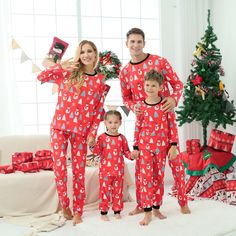 These cute pajamas are suitable for Christmas holidays and family gatherings. Your family will love these comfortable Christmas pajamas. Elegant and unique.Can be given to friends as a Christmas gift so you can wear these pajamas to spend an unforgettable Christmas with your family. Specifications: Made of premium cotton blend, skin-friendly, comfortable and soft. Unique design, long sleeve shirt, and long pants keep warm for winter. Many sizes for you to choose from. Package includes: 1 x Pajam Casual Christmas Sleepwear For Home, Casual Christmas Sleepwear, Family Matching Red Christmas Sets, Family Matching Christmas Bedtime Sets, Red Matching Sleepwear For Holidays, Family Matching Christmas Sets For Pajama Party, Family Matching Sets For Christmas Pajama Party, Matching Christmas Sleepover Sets, Casual Christmas Sleepover Sets