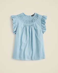 Shop  for the Gathered ruffle-sleeve top in cotton voile for women. Find the best selection of women womens-categories-clothing-shirts-and-tops available in-stores and on line. Fall 24, J Crew Men, Ruffled Sleeve Top, Linen Shop, Jcrew Women, Cotton Voile, Suit Shop, Yellow Dress, Aesthetic Clothes