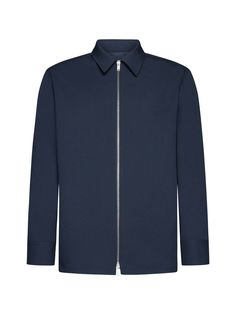 Shirt from Jil SanderComposition: ->polyester, 100% | Jil Sander Men's Shirt in Marine | SS24 Jil Sander Shoes, Burberry Hat, Engineered Garments, Jil Sander, Luxury Retail, Sanders, Zip Up, Drop Shoulder, Shirt Jacket