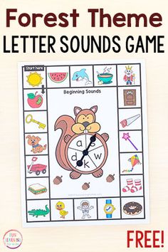 a printable forest theme letter sounds game