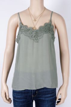 New With Tags Size: X-Small Color: Green Lace Details Adjustable Spaghetti Straps Original Retail: $28 100% Viscose Please note: Accessories are not included Green Lace, Abercrombie Fitch, Lace Detail, Tank Top Fashion, Camisole Top, Spaghetti Strap, Spaghetti, Tank Tops, Wardrobe