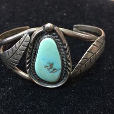 Beautiful Handcrafted Turquoise And Sterling Silver Bracelet. The Bracelet Is Adjustable However I Believe It Would Fit Best On A Small Wrist. Sterling Silver Bracelet, Silver Turquoise, Turquoise Sterling Silver, Sterling Silver Bracelets, Womens Jewelry Bracelets, Turquoise Bracelet, Silver Bracelet, Womens Sizes, Women Jewelry