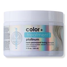 Color + Treatment Semi-Permanent Toning Masque - COLOR AND TREATMENT PLATINUMBenefitsRich, deep conditioning formula provides intense care and nourishment while you color.It's a zero-damage hair masque for the perfect at-home color refresh between salon visits.Pro tip: after shampooing, blot off any excess water and then apply hair masque evenly and generously.Key IngredientsBond builder and Petides nourish and protect the feel and appearance of hair strands.Keratin promotes strength, shine and Damage Hair, Hair Masque, Best Shampoos, Deep Conditioning, Girl Tips, Moisturize Hair, Semi Permanent, Ulta Beauty, Gorgeous Hair