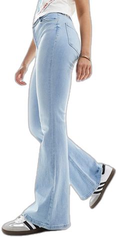 High Waisted Flared Jeans, High Waisted Flare Jeans, High Waisted Flares, Flared Jeans, Flare Jeans, Asos, High Rise, Light Blue, High Waisted