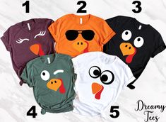 "Funny Turkey Shirts, Thanksgiving Group Shirts, Fall Family Shirts, Cute Turkey Shirt, Kids Fall Shirt, Fall Shirt Teacher, Thanksgiving Tee --- SIZING AND COLOR --- Listing photos contain colors and measurements for unisex crew neck, unisex v-neck, youth and toddler shirts, baby onesies and long sleeve unisex shirts. Please be careful of which style you select from the drop down menu and double-check your measurements to make sure you order the proper size all since we do not offer returns/exc Mens Thanksgiving Shirt, Thanksgiving Shirts Vinyl Family Svg, Thanksgiving Family Tshirts, Thanksgiving Svg Kids, Thanksgiving Vinyl Shirts, Turkey Tshirts, Thanksgiving Teacher Shirts, Thanksgiving Shirts For Kids, Kids Thanksgiving Shirts